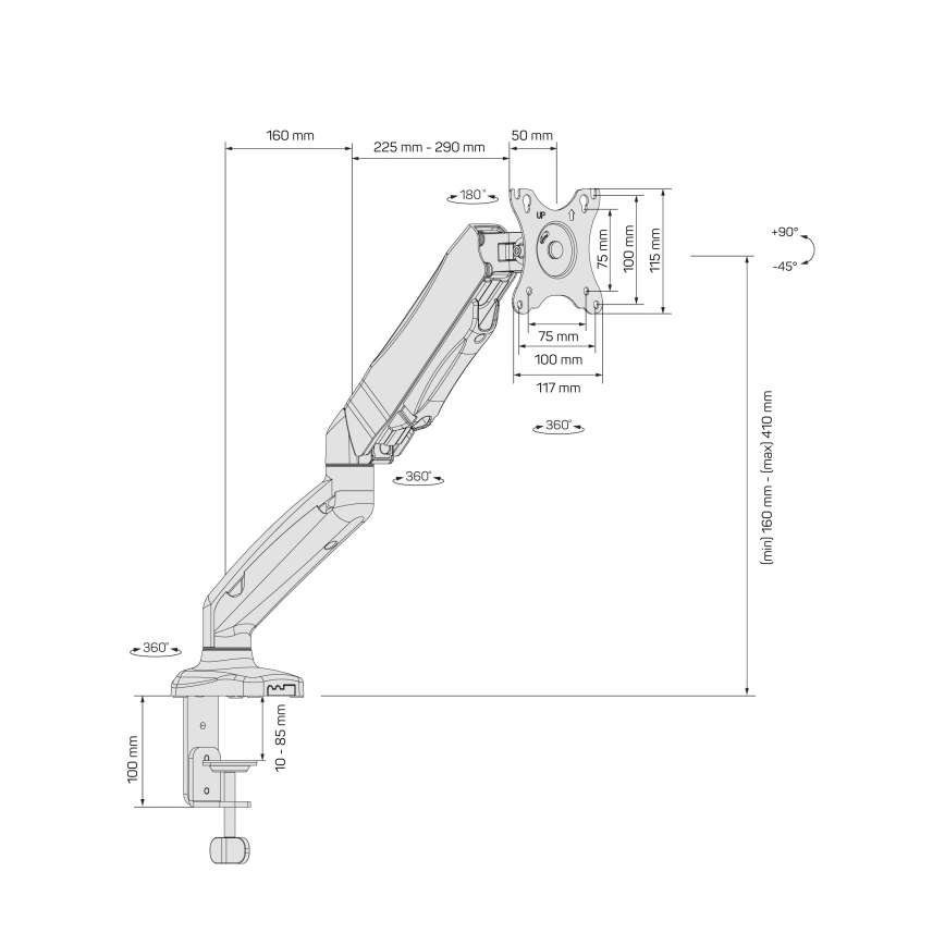 CONNECT IT CMF-3107-BK - Suporte universal para monitor 13-32” preto