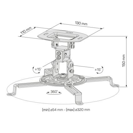CONNECT IT CMF-6020-BK - Suporte de projetor para teto preto