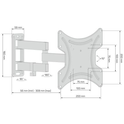 CONNECT IT CMH-2012-BK - Suporte de parede para TV 13-37” preto