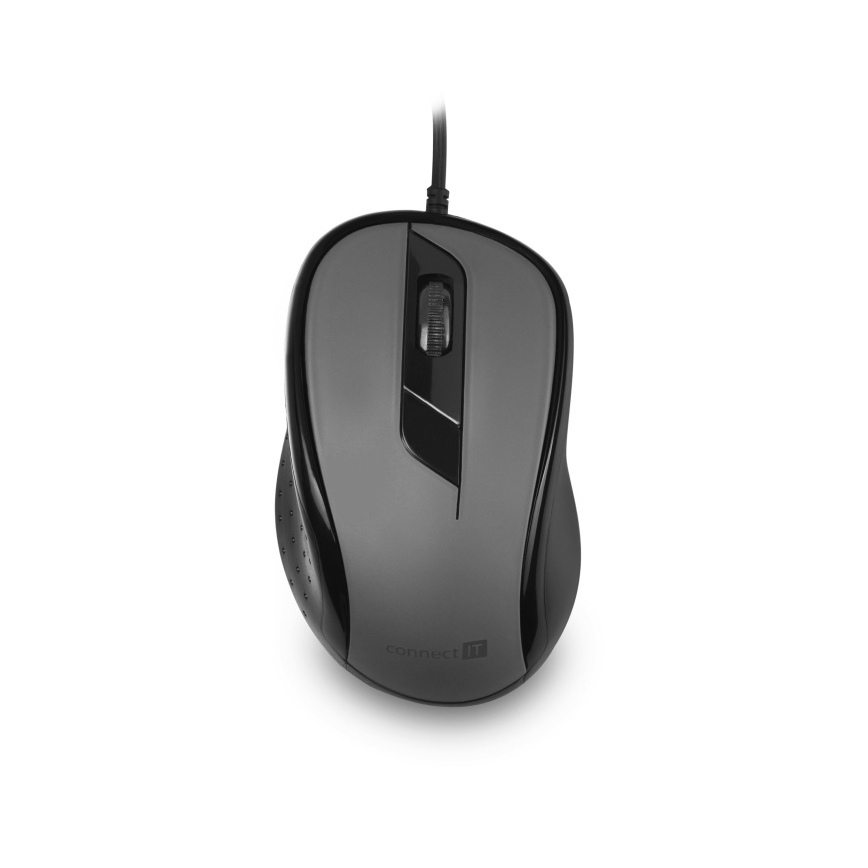 CONNECT IT CMO-1200-GY - Rato com fios 1000 DPI preto/cinzento