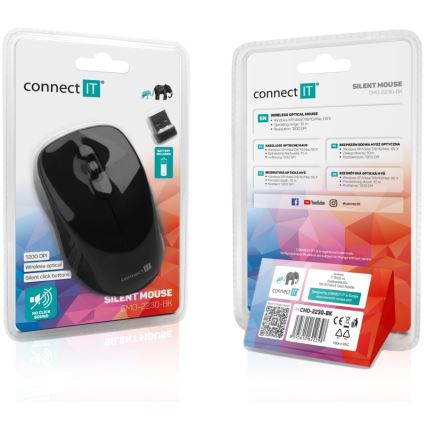 CONNECT IT CMO-2230-BK - Rato silencioso sem fios MUTE 1200 DPI 1xAA preto
