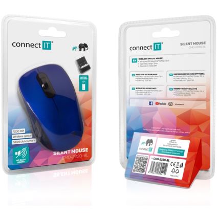 CONNECT IT CMO-2230-BL - Rato silencioso sem fios MUTE 1200 DPI 1xAA preto/azul