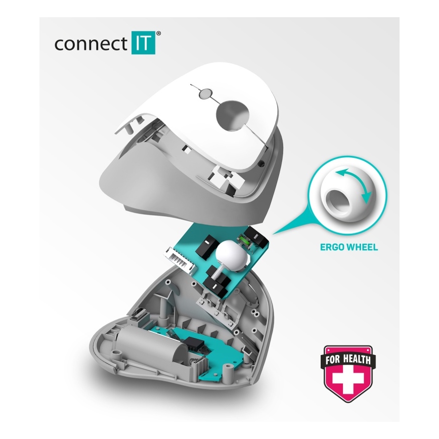 CONNECT IT CMO-2700-BK - Rato sem fios ergonómico 800/1200/1600 DPI 1xAA preto