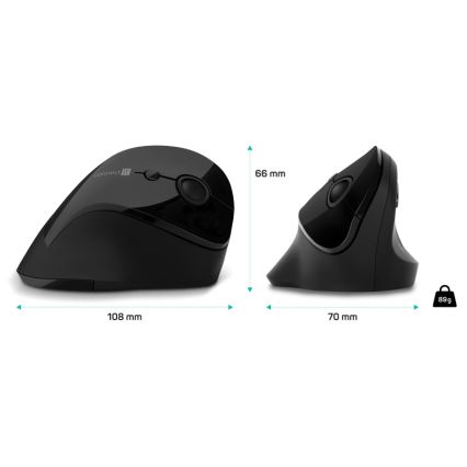 CONNECT IT CMO-2700-BK - Rato sem fios ergonómico 800/1200/1600 DPI 1xAA preto