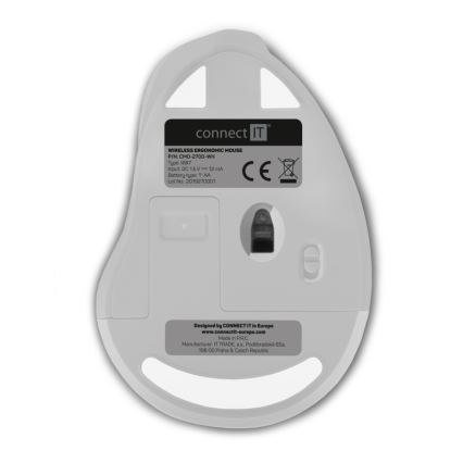 CONNECT IT CMO-2700-WH - Rato sem fios ergonómico 800/1200/1600 DPI 1xAA branco