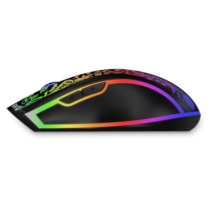 CONNECT IT CMO-3530-DD - Rato para jogos LED RGB sem fios 800/1200/1600/2400/4800 DPI 600 mAh preto