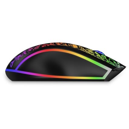 CONNECT IT CMO-3530-DD - Rato para jogos LED RGB sem fios 800/1200/1600/2400/4800 DPI 600 mAh preto