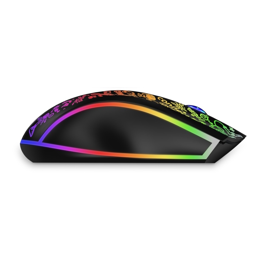 CONNECT IT CMO-3530-DD - Rato para jogos LED RGB sem fios 800/1200/1600/2400/4800 DPI 600 mAh preto