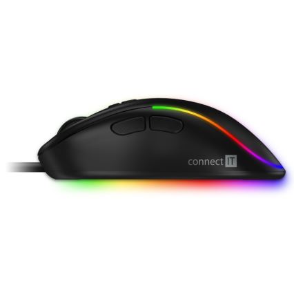 CONNECT IT CMO-3589-BK -  Rato LED RGB para jogos com fios 200-7200 DPI preto