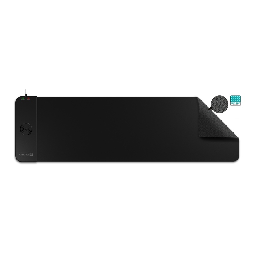CONNECT IT CMP-2500-LG - Tapete para teclado e rato com Qi carregamento sem fios 80x30 cm preto