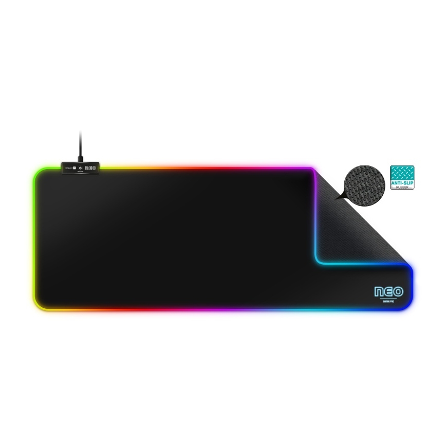 CONNECT IT CMP-3100-LG - Teclado e tapete de rato gaming LED RGB 80x30 cm preto