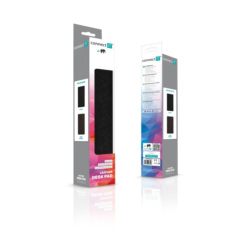 CONNECT IT CMP-4030-LG - Tapete reversível para teclado e rato 90x40 cm preto/castanho