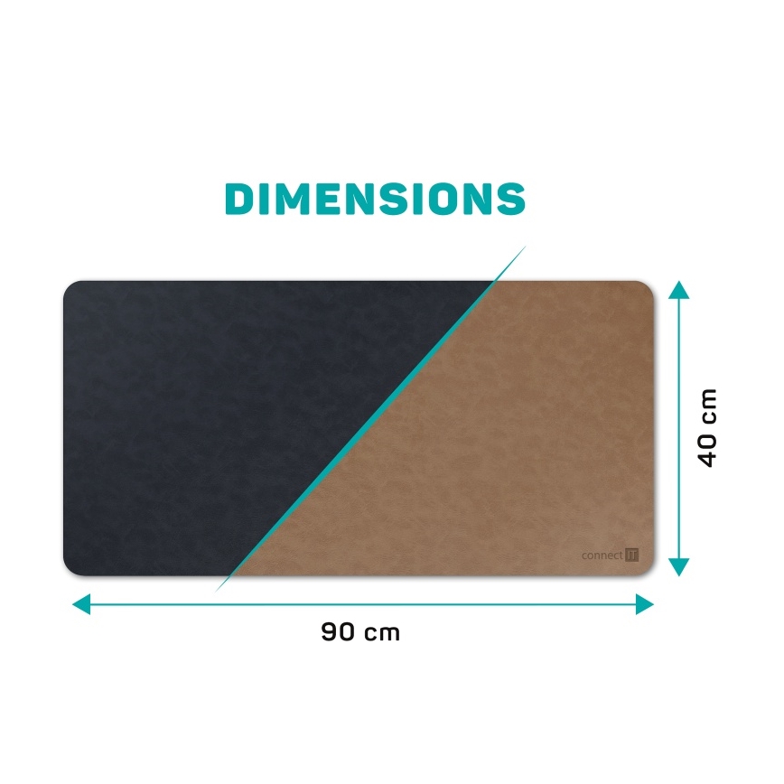 CONNECT IT CMP-4040-LG - Tapete reversível para teclado e rato 90x40 cm azul/castanho