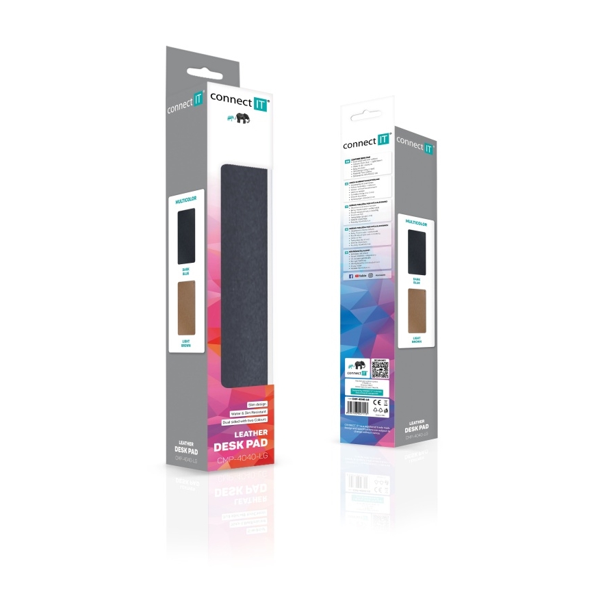 CONNECT IT CMP-4040-LG - Tapete reversível para teclado e rato 90x40 cm azul/castanho