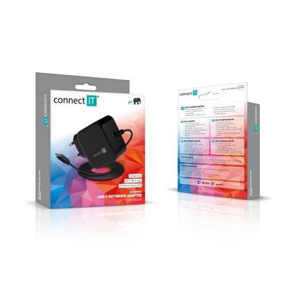 CONNECT IT CNP-1660-BK - Adaptador de alimentação universal para portáteis USB-C 67W