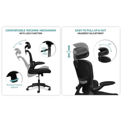 CONNECT IT COC-2500-BK - Cadeira de escritório ForHealth DeltaPro preta