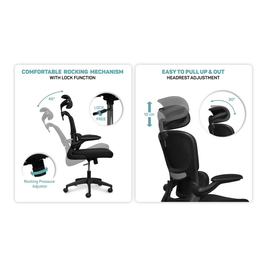 CONNECT IT COC-2500-BK - Cadeira de escritório ForHealth DeltaPro preta