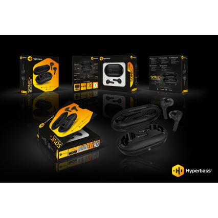 CONNECT IT HEP-5300-BK - Auscultadores sem fios com microfone 300 mAh + 2x 35 mAh preto