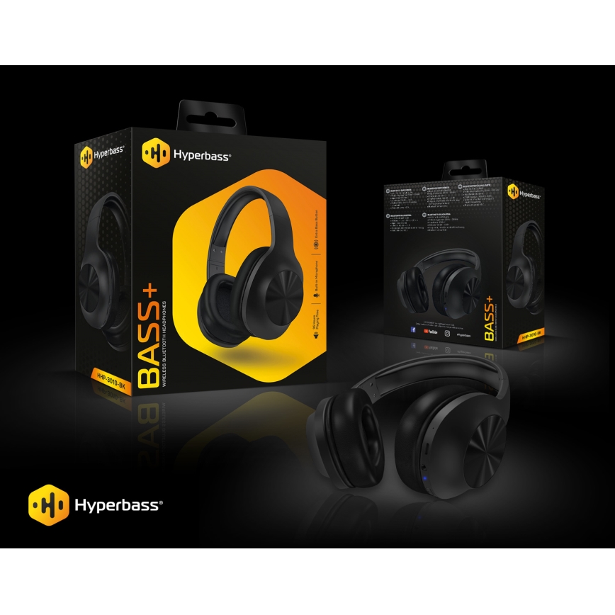 CONNECT IT HHP-3010-BK - Auscultadores sem fios com microfone 500 mAh preto