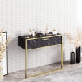 Consola de parede POLKA 76,8 x 90 cm dourado/preto