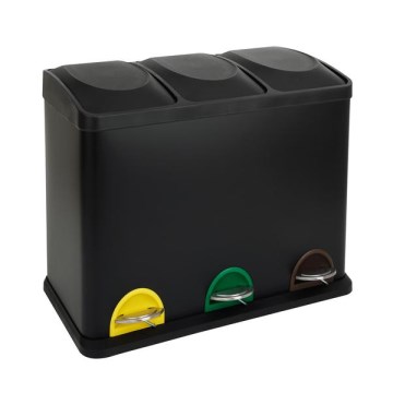 Contentor de lixo para resíduos recicláveis 45 l preto