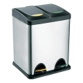 Contentor de lixo para resíduos seletivos 16 l preto/inox