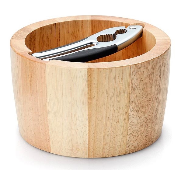 Continenta C3091 - Tigela para nozes com um quebra-nozes 19x11,5 cm borracha de figueira