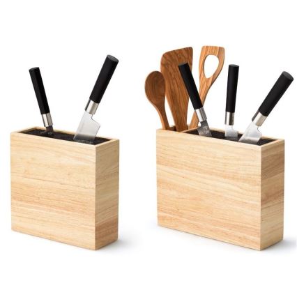 Continenta C3314 - Suporte para facas com inserção flexível 22x9x21,5 cm borracha de figueira