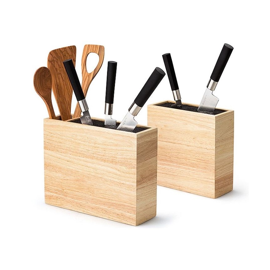 Continenta C3314 - Suporte para facas com inserção flexível 22x9x21,5 cm borracha de figueira