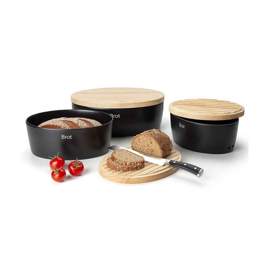 Continenta C3732 - Caixa de pão 13,5x36 cm preto/ bege