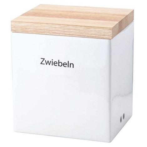 Continenta C3922 - Caixa para alimentos em cerâmica com tampa 18x15,5x20,5 cm de borracha de figueira