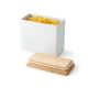 Continenta C3928 - Caixa para alimentos em cerâmica com tampa 20x10x18,5 cm borracha de figueira