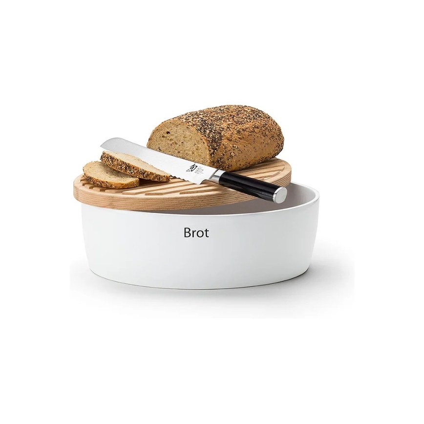 Continenta C3936 - Caixa para pão com tampa 36x23 cm branca/seringueira