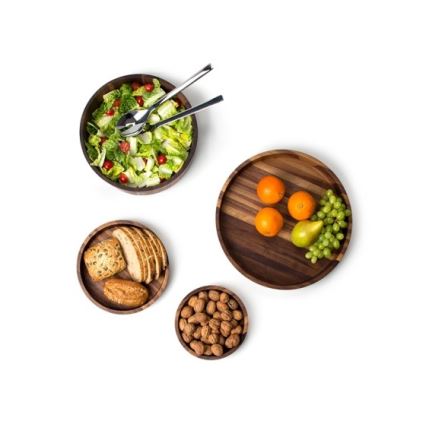 Continenta C4233 - Taça de madeira 20x4,3 cm madeira de nogueira