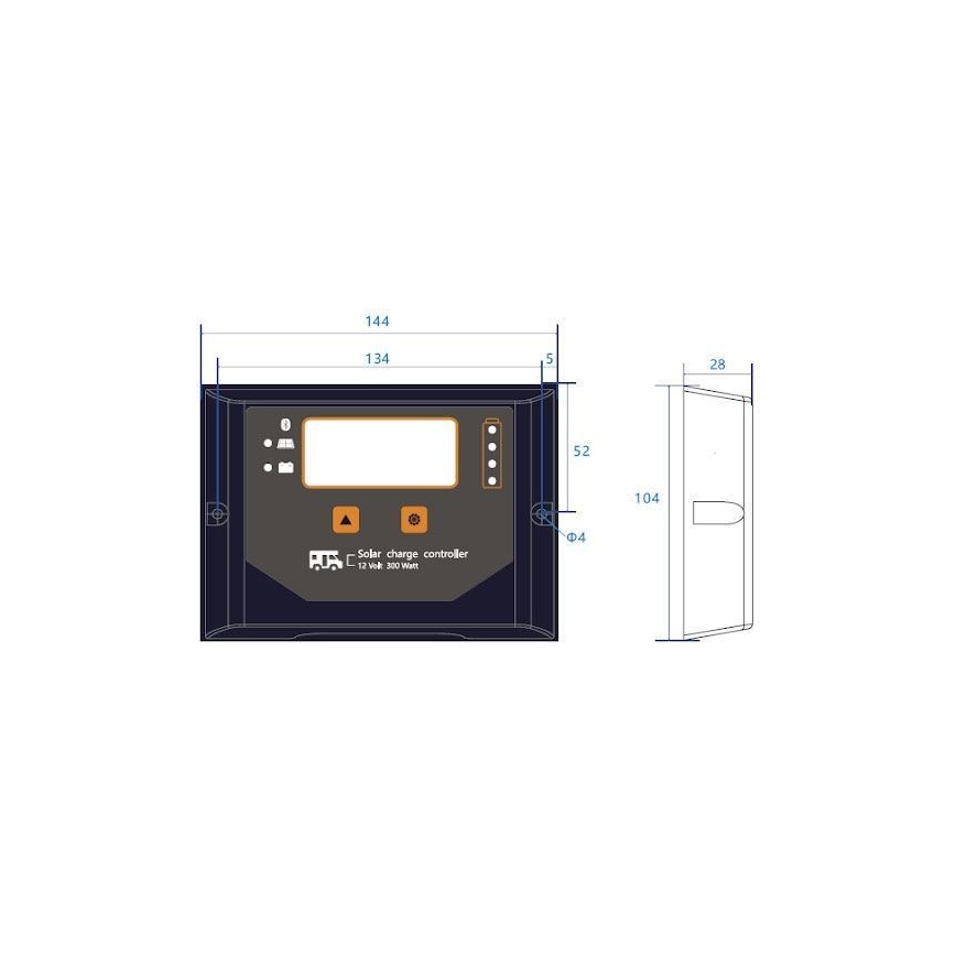 Controlador de carga solar PWM inteligente 12V/20A