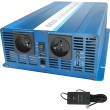 Conversor de voltagem 3000W/12V/230V + controlo remoto com fio