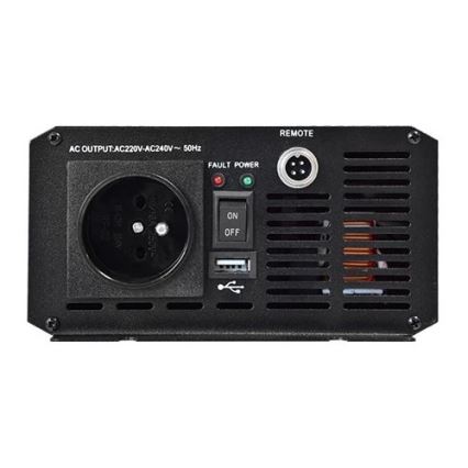 Conversor de voltagem CARSPA 600W/12/230V + controlo remoto com fio