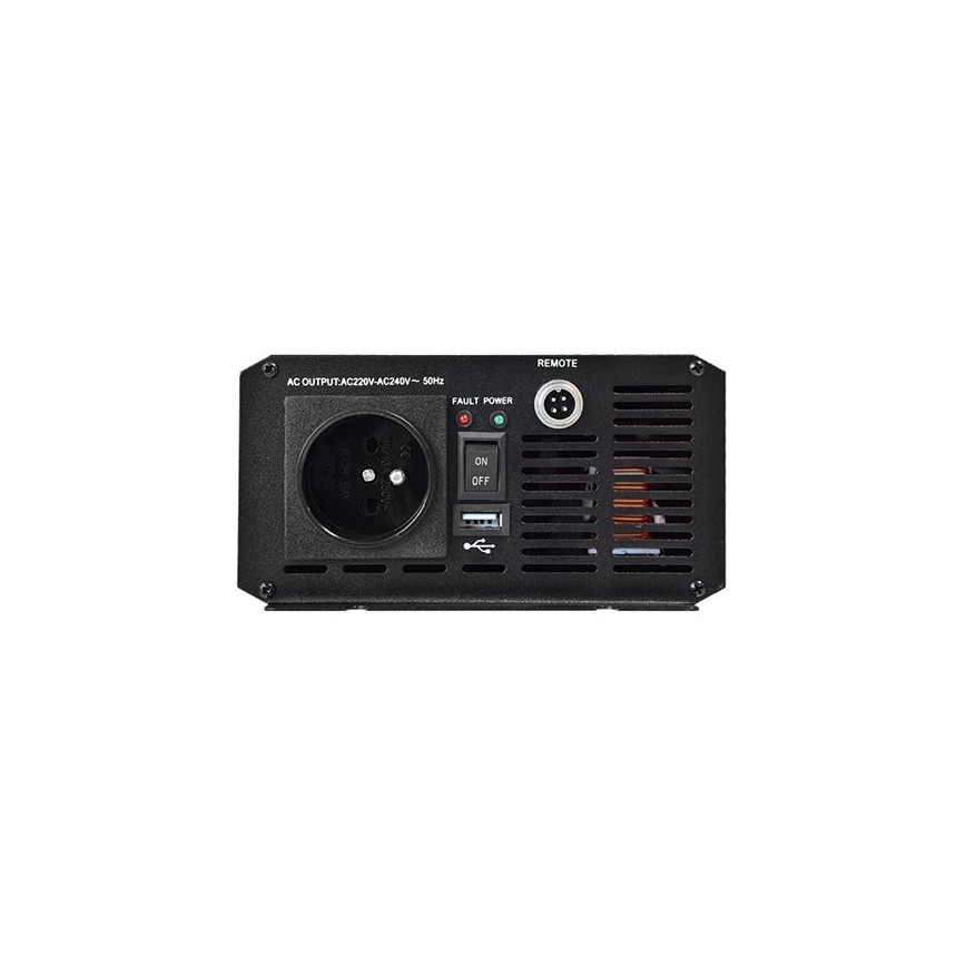 Conversor de voltagem CARSPA 600W/12/230V + controlo remoto com fio