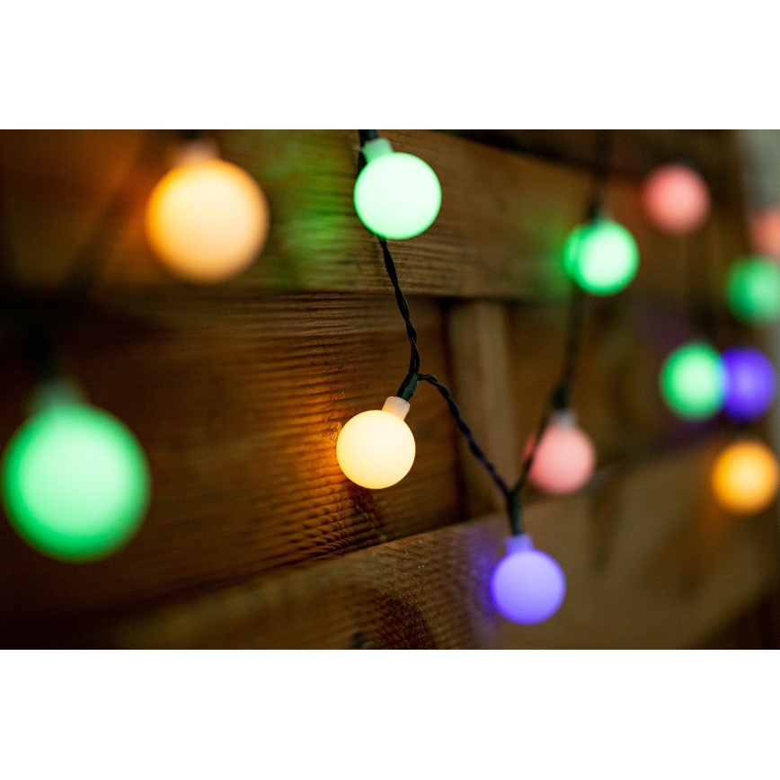 Cadeia de Luzes Solar LED RGB PARTY 30xLED/1,2V 400 mAh 3,9 m IP44