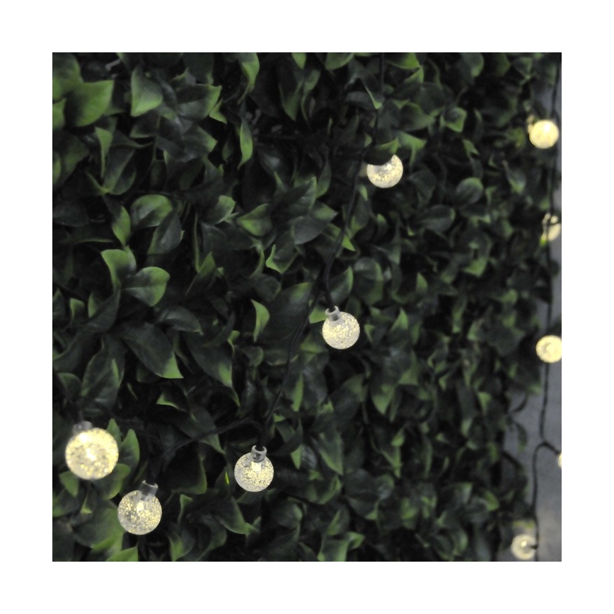 Cadeia Solar LED 30xLED/8 funções 300 mAh 4,9m IP44 branco quente