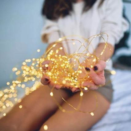 Cadeia de Luzes LED Solar LED/2,4W/1,2V 1xAA 15 m IP44 3000K 600 mAh