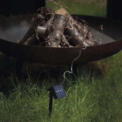 Cadeia de Luzes LED Solar LED/2,4W/1,2V 1xAA 15 m IP44 3000K 600 mAh