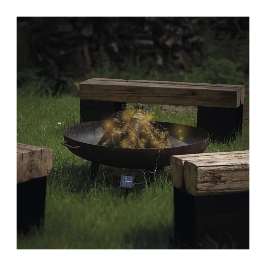 Cadeia de Luzes LED Solar LED/2,4W/1,2V 1xAA 15 m IP44 3000K 600 mAh