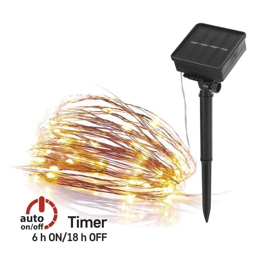 Cadeia de Luzes LED Solar LED/2,4W/1,2V 1xAA 15 m IP44 3000K 600 mAh