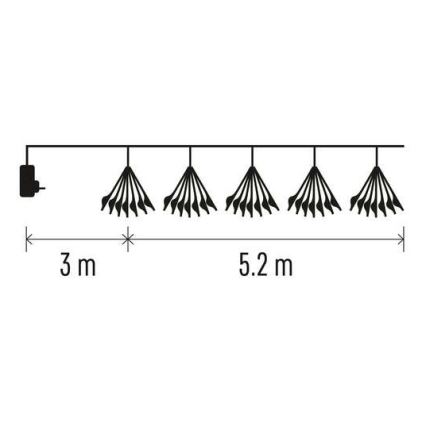 Cordão de LED 300 LEDs / 8,2 m — branco frio