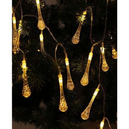 Cordão de LED solar com sensor crepuscular 20xLED/0,72W/1,2V 600 mAh 4,7m IP44