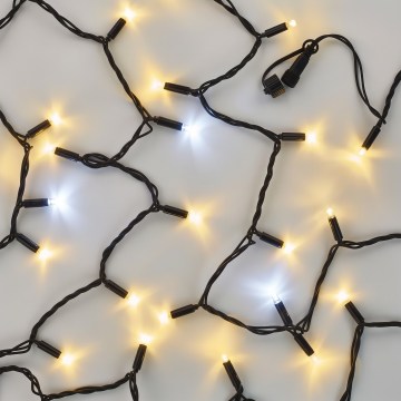 Cordão de luzes conectável 100xLED/10m IP44 branco frio/branco quente preto