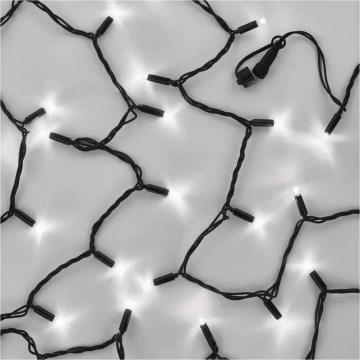Cordão de luzes conectável 50 LEDs/5 m IP44 branco frio preto