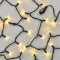 Cordão de luzes conectável 50xLED/5m IP44 branco quente preto