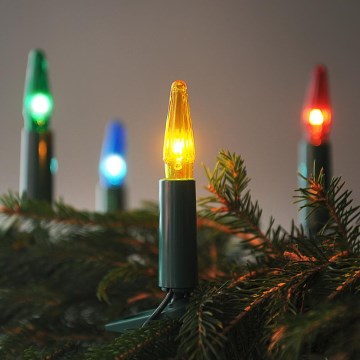 Cordão de luzes de Natal ASTERIA 16xE10 13,5m multicolorido, Fabricado na República Checa